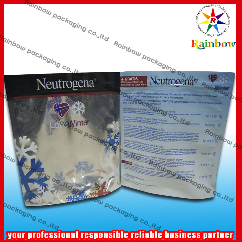 ホイルは真珠の粉のための Ziplock によってリサイクルされる化粧品の包装袋を立てます