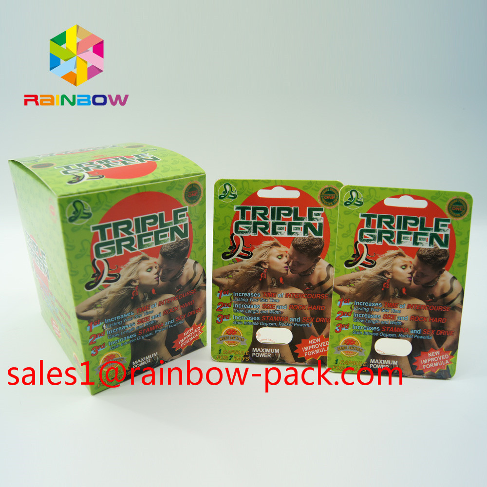 紙カード3Dの性の丸薬を包む熱い販売3Dの印刷カード ブラック マンバ3D cards3dの性の丸薬は強化の丸薬箱を梳きます