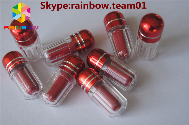 空のプラスチックは金属の帽子のまめrhino7を要約します及びサイ25空色のカプセルの空のプラスチック カプセルは箱を要約します