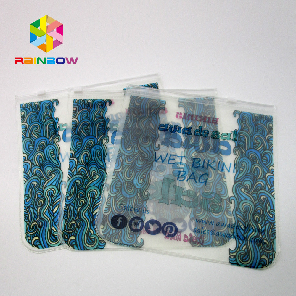 透明なポリ塩化ビニール袋のビキニ袋、エヴァのジッパーが付いているプラスチック水着袋