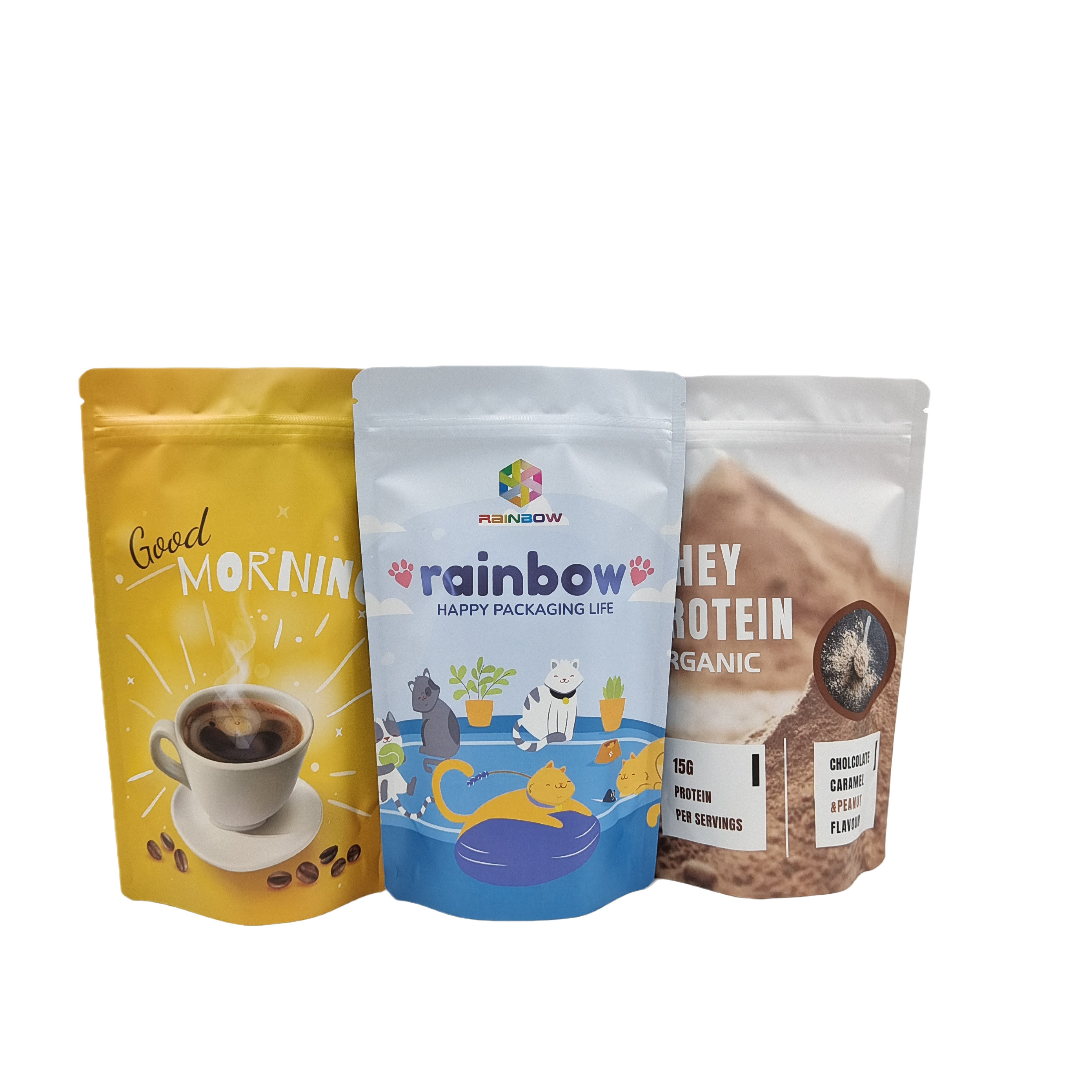 食用プラスチック包装アルミ ホイル ジッパーはスナック クッキーのタンパク質の粉のための袋を立てます