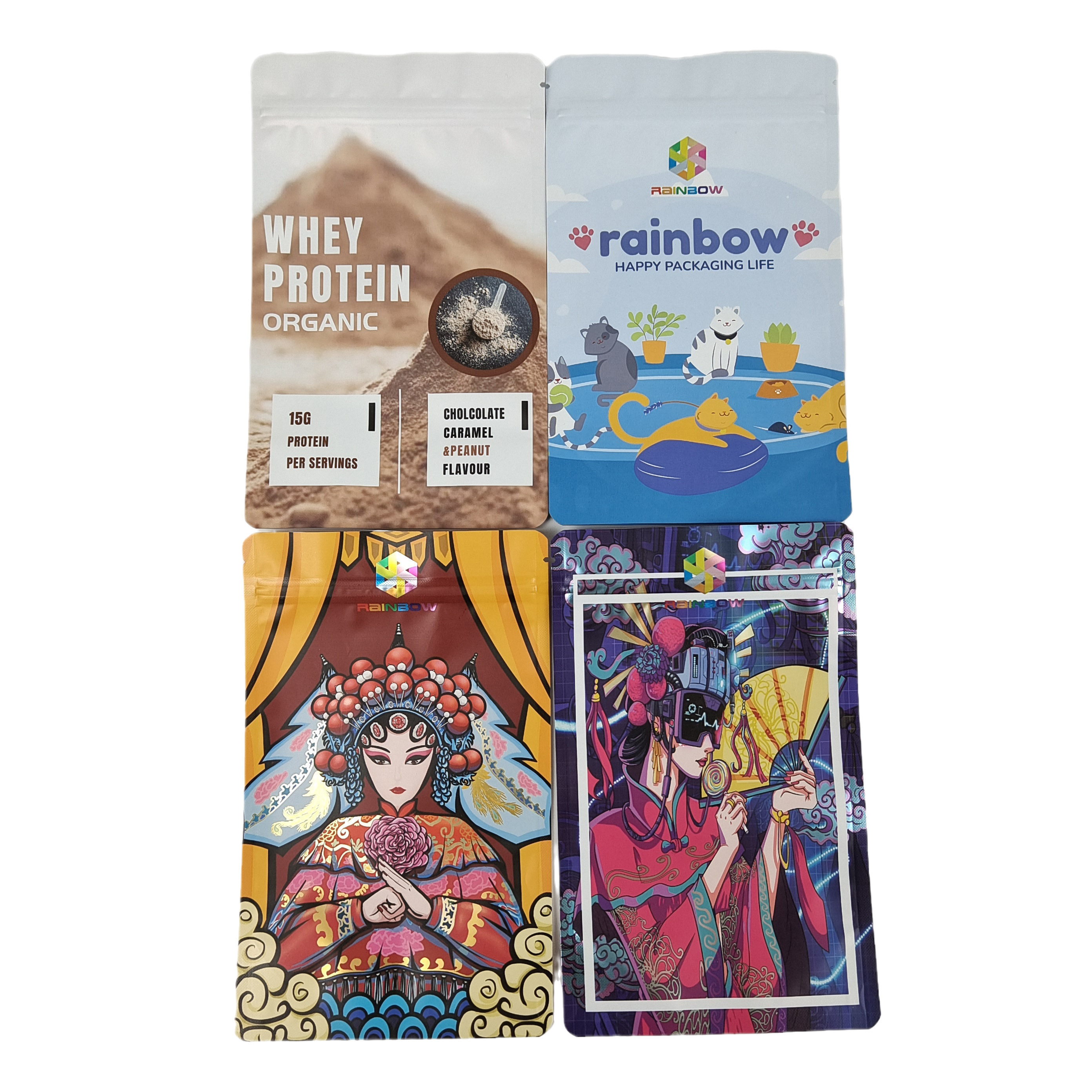 食品グレードの包装カスタムマットアルミホイル食用マイラースナックジップロックバッグ