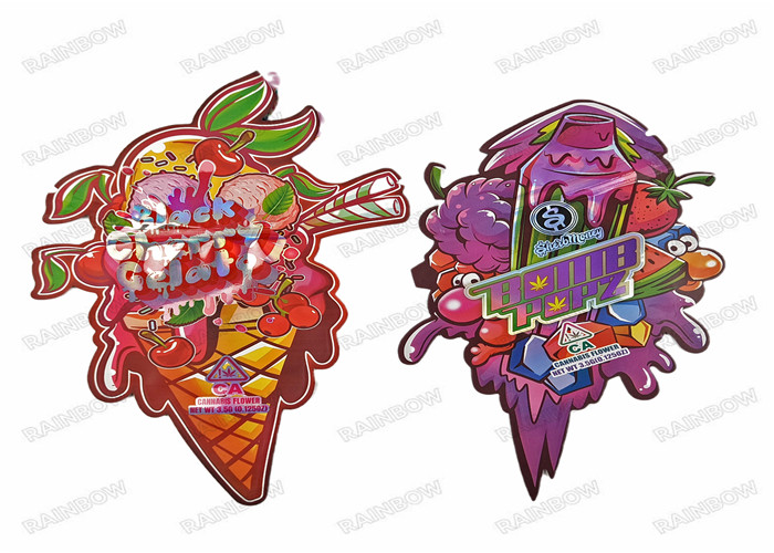 3.5gは食用のHolograph不規則なスペシャルを形づける食品包装のジッパーのマイラー プラスチック袋を型抜きした