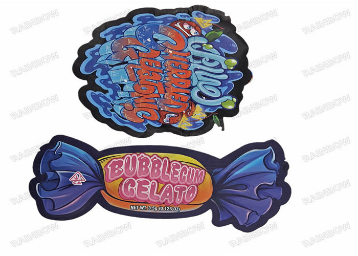 型抜きされた不規則な3.5g軽食袋の特別な定形食糧プラスチック ジップ ロック式の包装のマイラーは袋に入れる