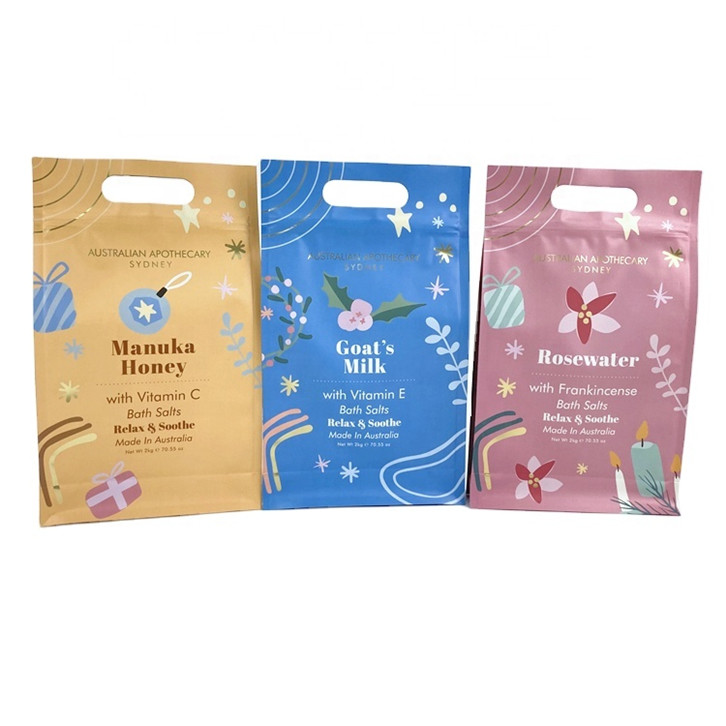 カスタム デジタル プリント プライベート ラベル スパ ギフト 天然 エプソム 塩 浴塩 梱包 バッグ マイラー バッグ 250g ボディスクロール