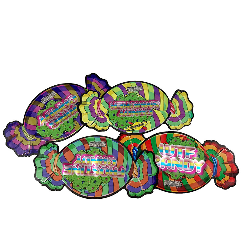 オーダーメイドロゴ印刷 1/8 OZ 耐子供 マイラーバッグ 3.5g 食用 再開可能なクッキー 甘いマイラー出口バッグ