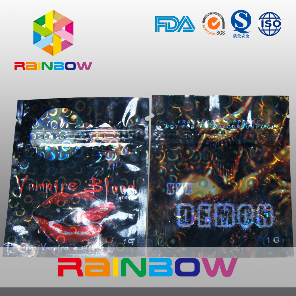 破損のノッチが付いている薄板にされた物質的な猿の草の香小型ジップ ロック式袋