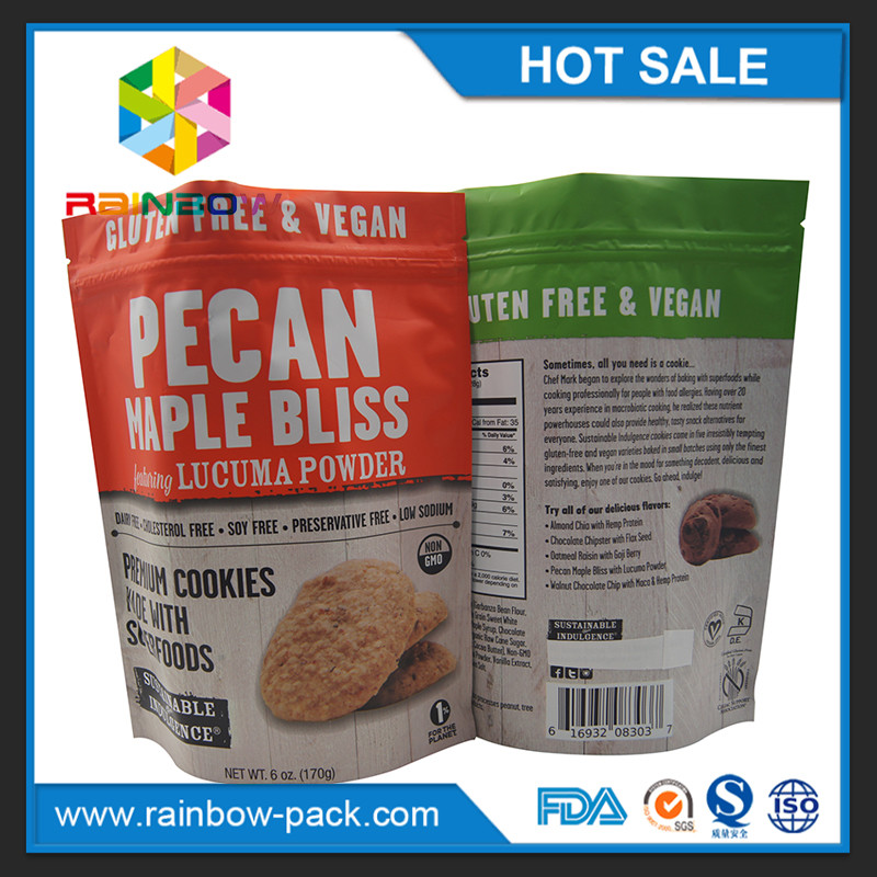 アルミ ホイルの破片袋の破片のアルミ ホイルの包装は袋を包むジップ ロック式250gクッキーを立てます