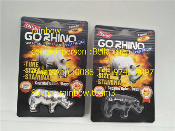 Rhino King USA セックスピルのパッケージ / Go Rhino Pill Case / Rhino 7 プラスチック3Dカード