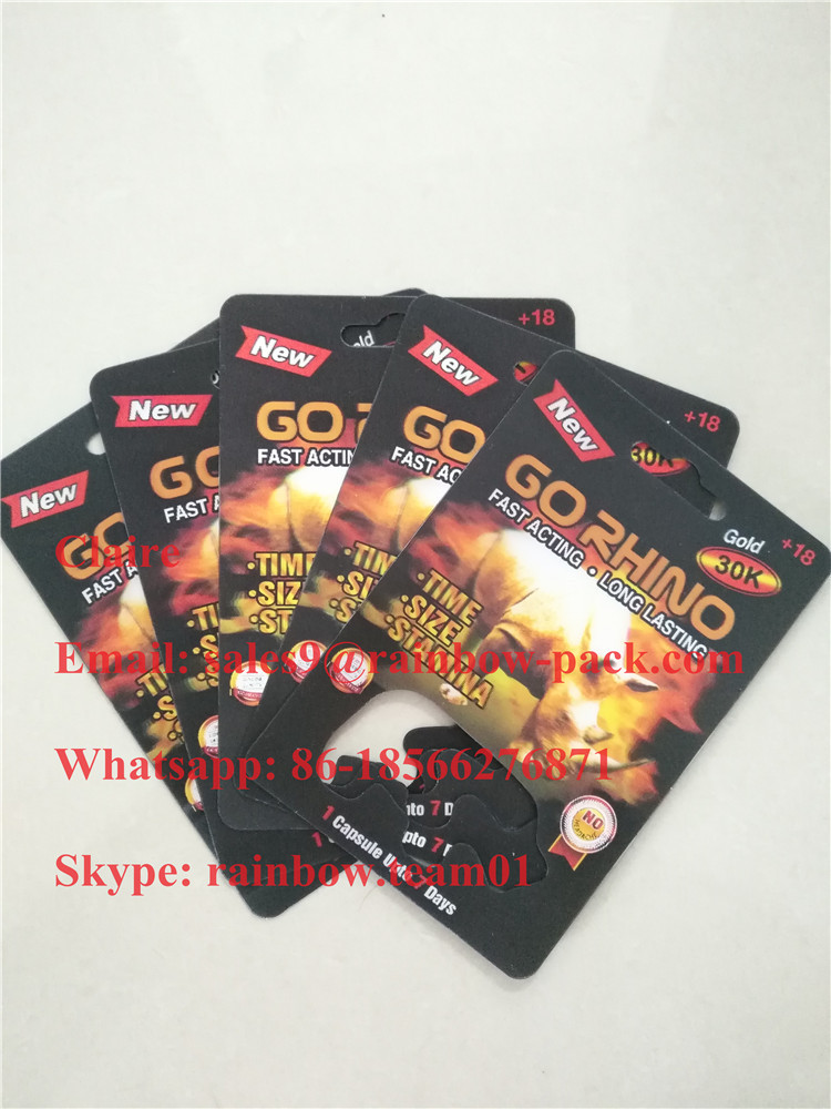 卸し売り米国のサイの丸薬Goサイのカプセルの容器/弾丸/びんのための包装のまめ3Dカード