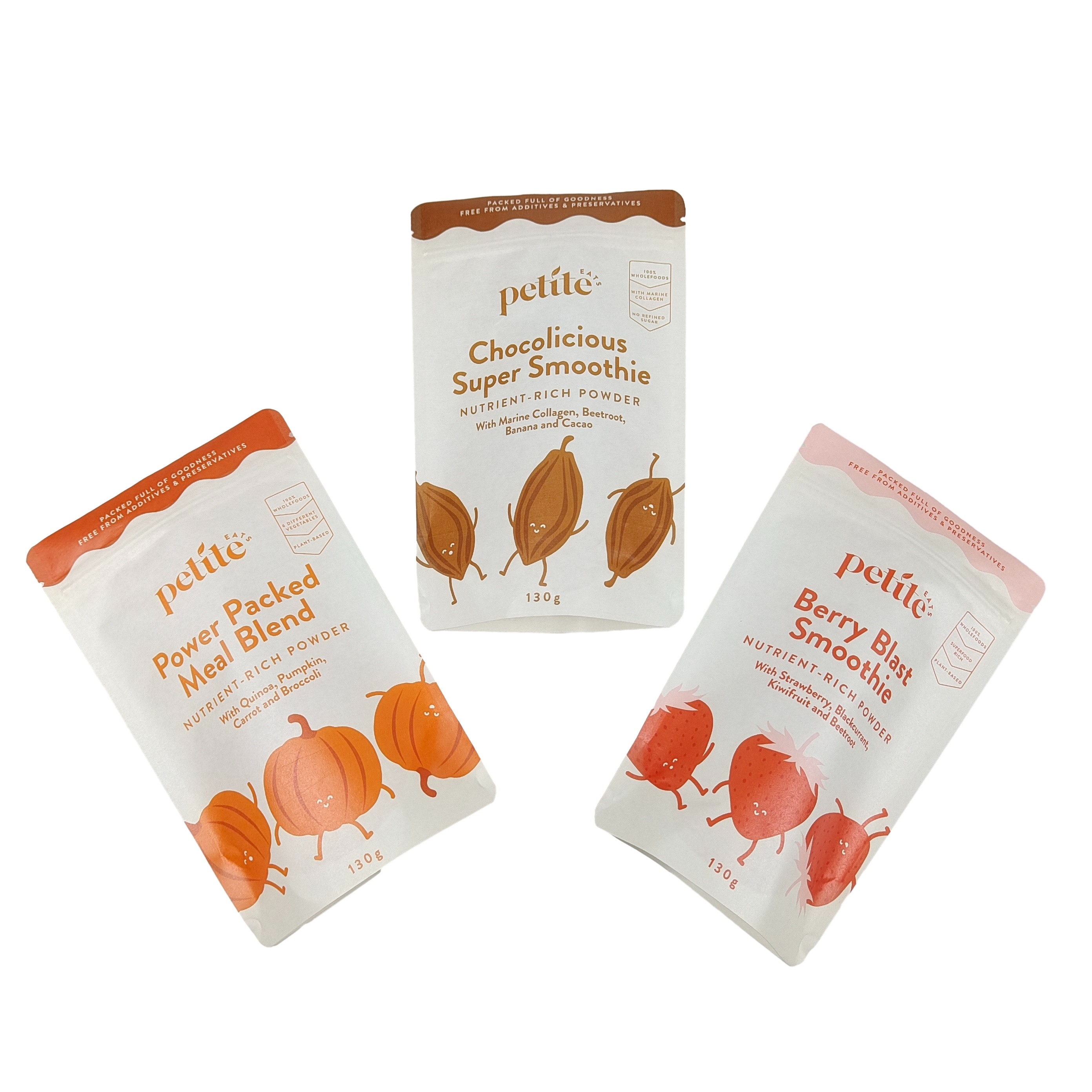 高品質のカスタムデザイン プリント 生物分解可能 閉塞可能な袋 シップロック付き ドイパック クラフト紙袋 ペットフード パッケージ