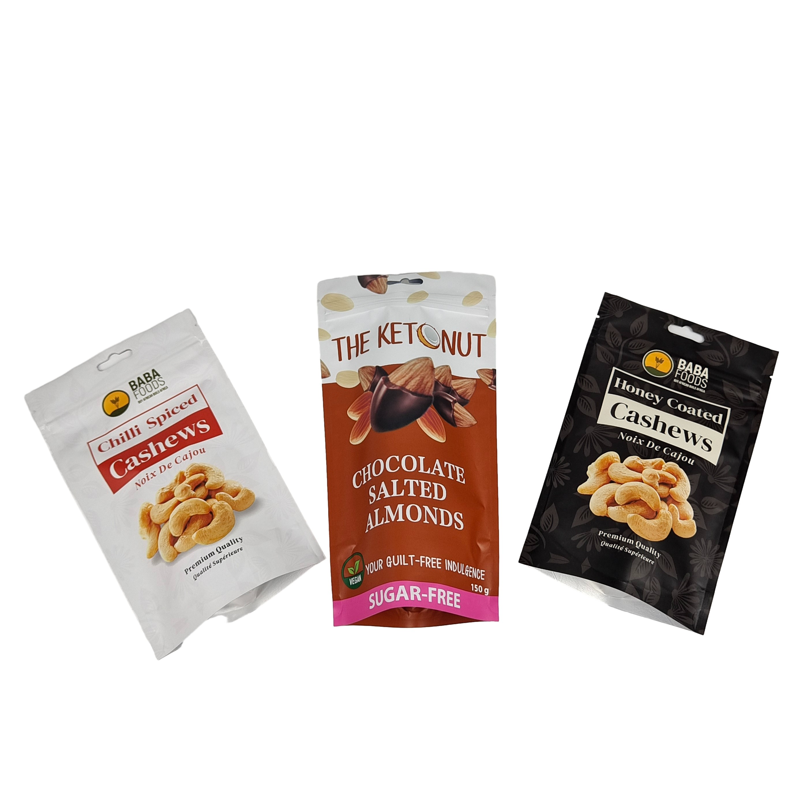 カシューナッツ 食品グレード ザイプバッグ スタンドアップ アルミ製 プラスチック製 ザイプバッグ マイラーバッグ