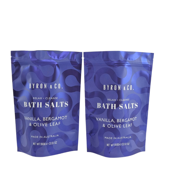 マットプリント 閉塞式 包装 バッグ  Zip Lock プラスチック 浴場 塩 身体 スクロール 立体 ザック ザック付き