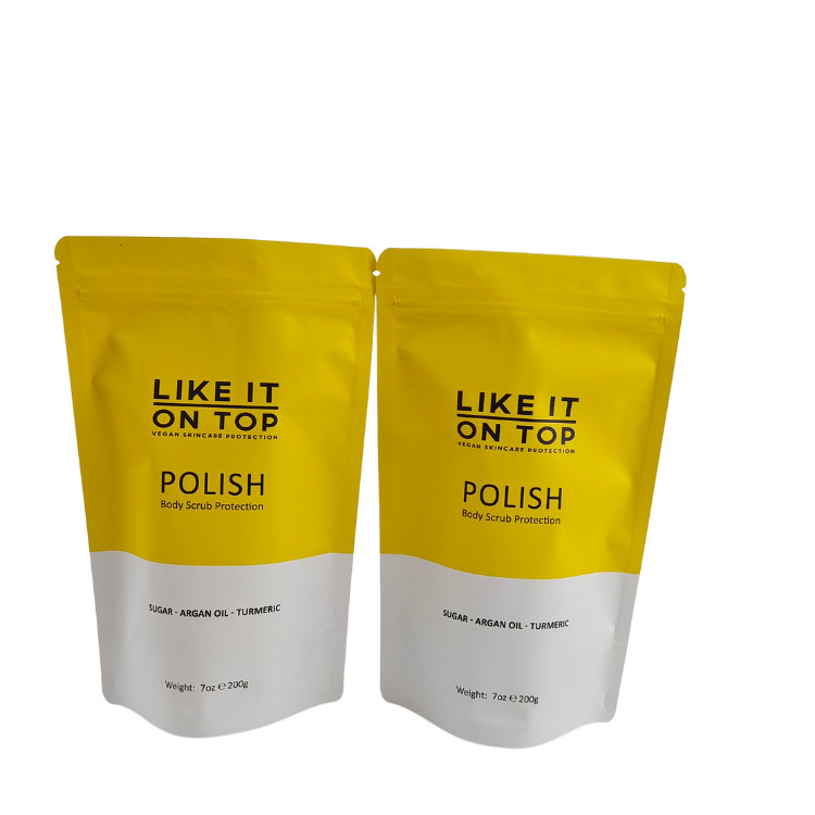 マットプリント 閉塞式 包装 バッグ  Zip Lock プラスチック 浴場 塩 身体 スクロール 立体 ザック ザック付き