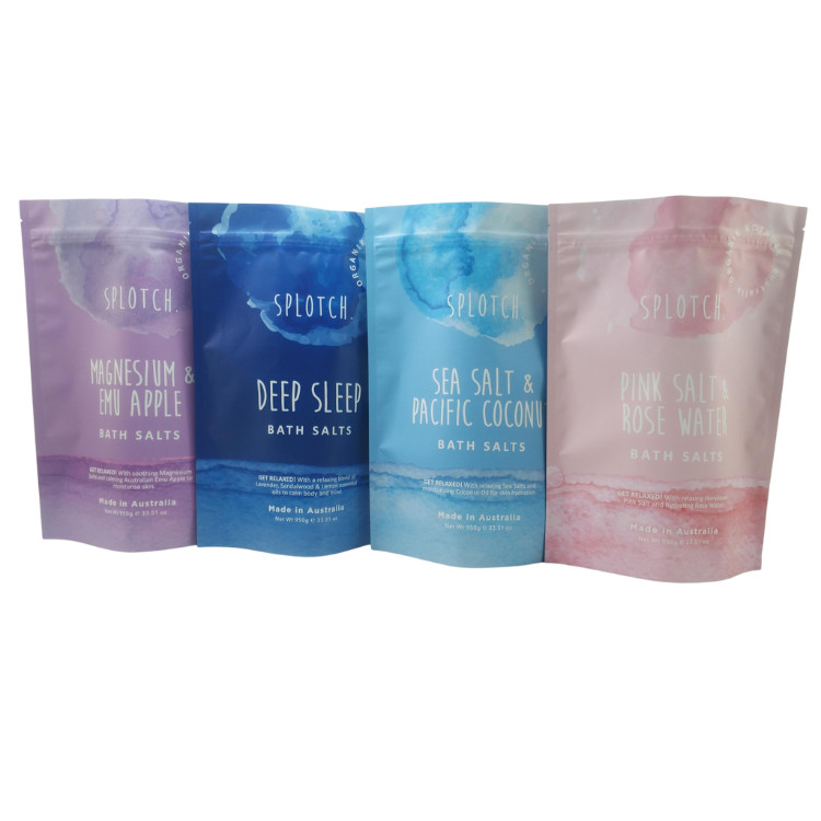 オーダーメイド ロゴ プリント シープロック ポケット ボディ スクラブ 石けん バス爆弾 梱包 アルミニウム フォイル ポケット プラスチック シープ バス塩袋