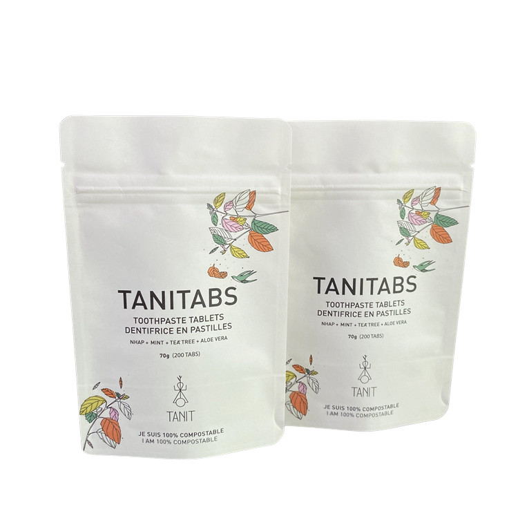 カスタム 防水 生物分解性 プラ クラフト 紙  Ziplock バッグ  Zipper バッグ スタンドアップ バッグ