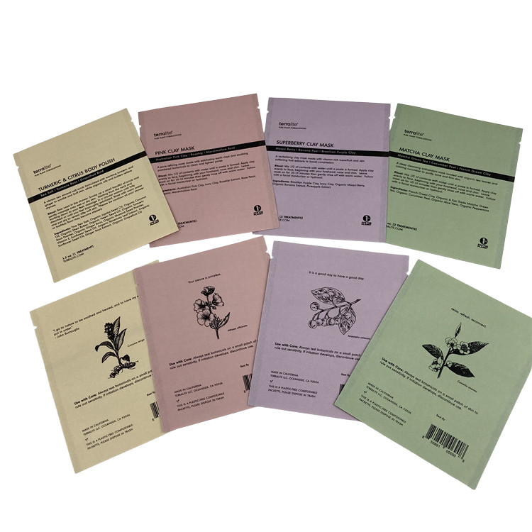 カスタムパッケージ 防水 生物分解性 プラスチック アルミ製紙袋 ジップロック フラット コーヒー