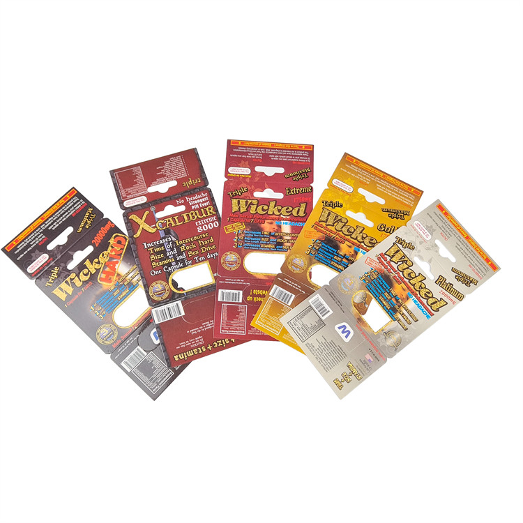 カスタム印刷 ホットセール 強化 ネズミ薬 男性用 梱包 ストック 展示紙 箱 紙カード