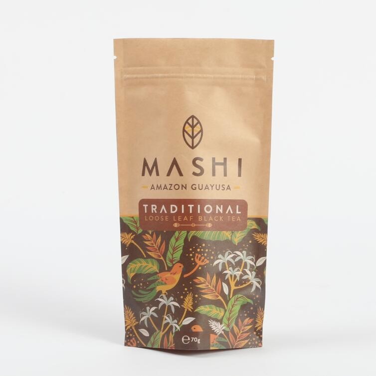 カスタム 生物分解可能な クラフト紙 スタンドアップ シープロック 包装袋 茶とコーヒー粉末