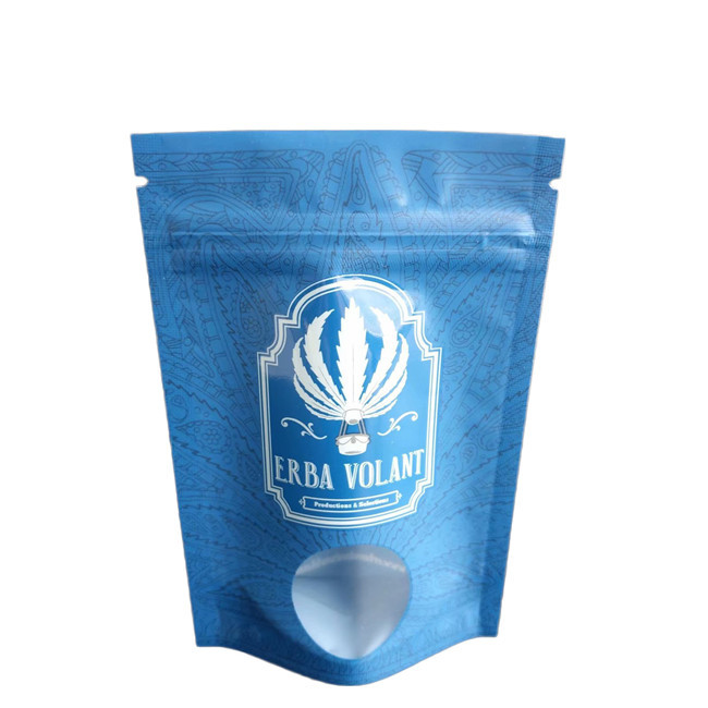 臭いを防げる袋 UV スポット 輝く窓 3.5g ザッパー付きCBD花包装袋