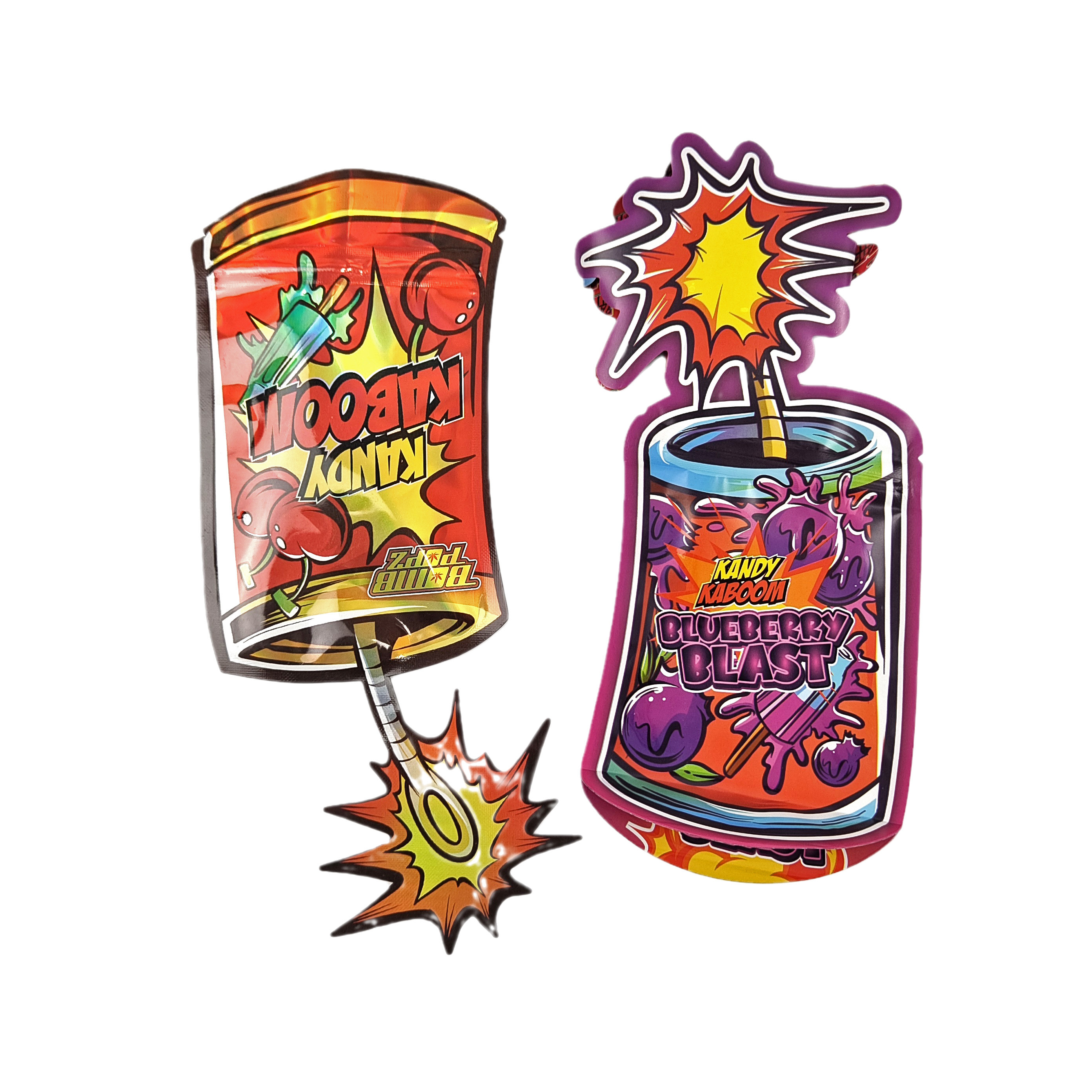 カスタム 特殊 形状 ザイパー 包装 柔らかい 触覚 CBD 子供 防止 3.5g 不規則 切断 プラスチック バッグ