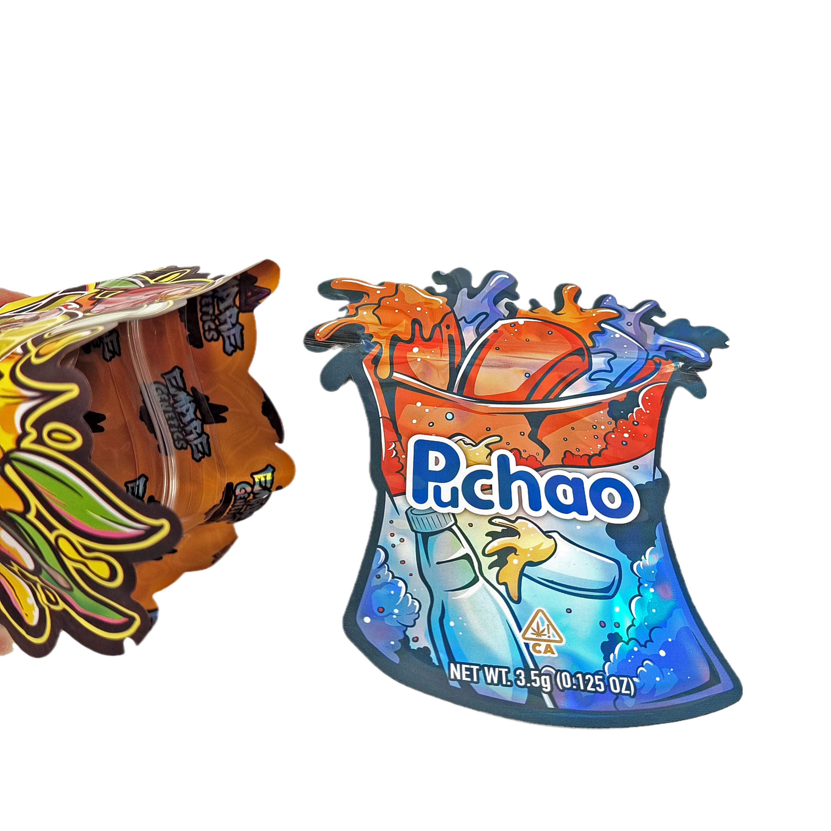 カスタムロゴ プリント マット 柔らかい 触覚 不規則 特殊形 梱包 3.5g 防子 アルミ製紙袋