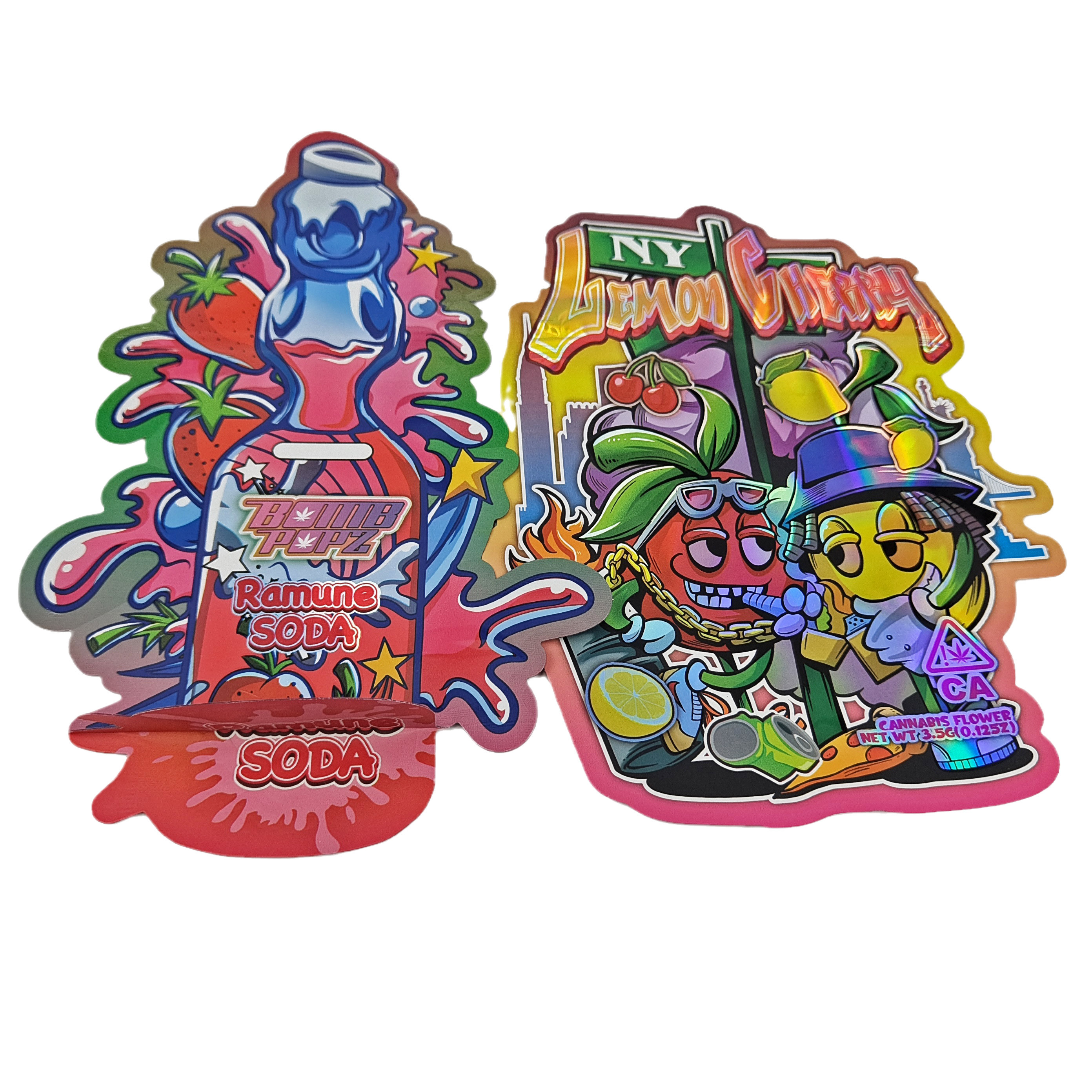 カスタム アルミホイル 柔らかい触覚 プラスチック包装袋 マット 不規則形 3.5g 7g 14g 28g 切断式 マイラー袋