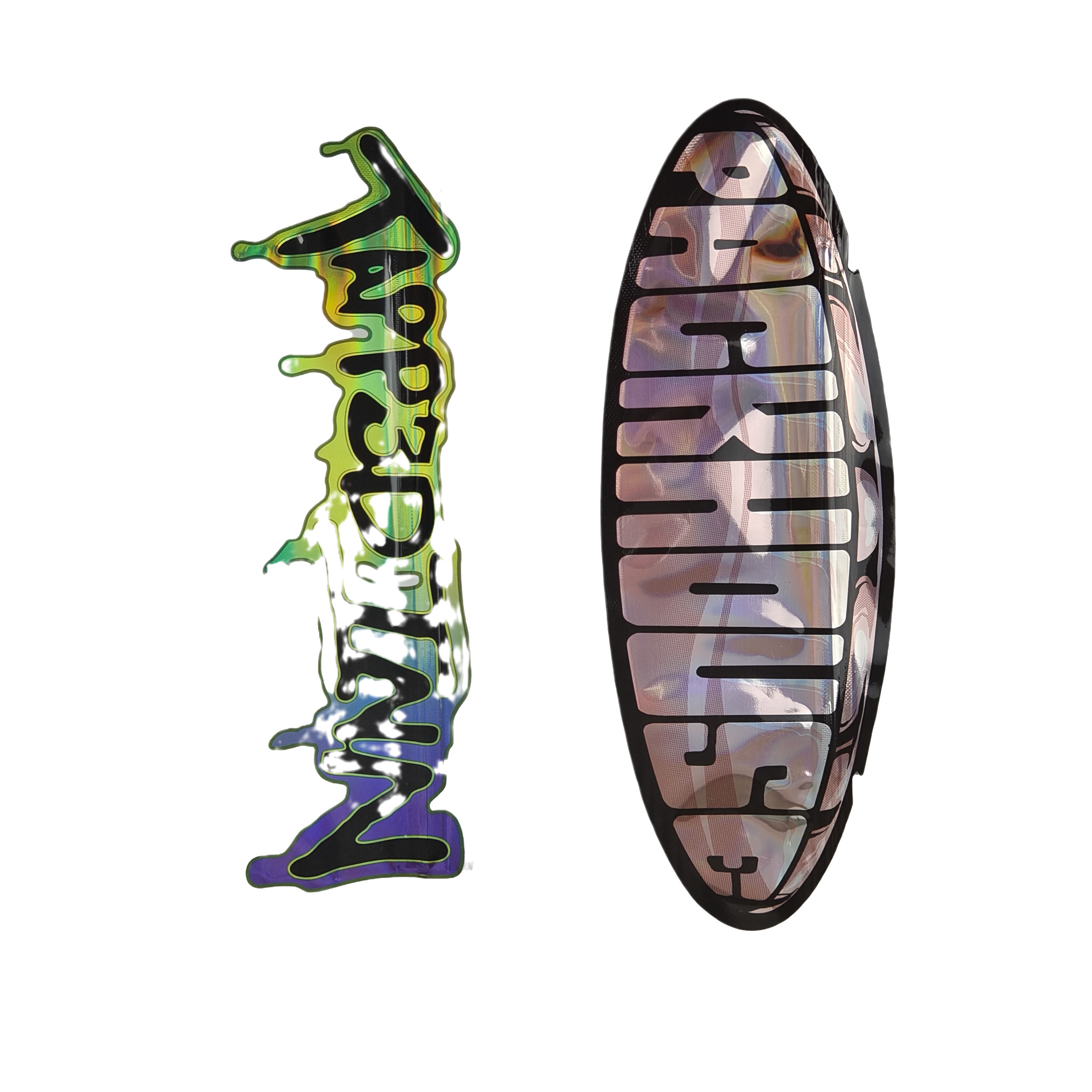 カスタム 3.5g ホログラフィック 切断式 マイラー袋 不規則形 包装 ザイプ 臭いがなく 切断式 プラスチック 包装袋