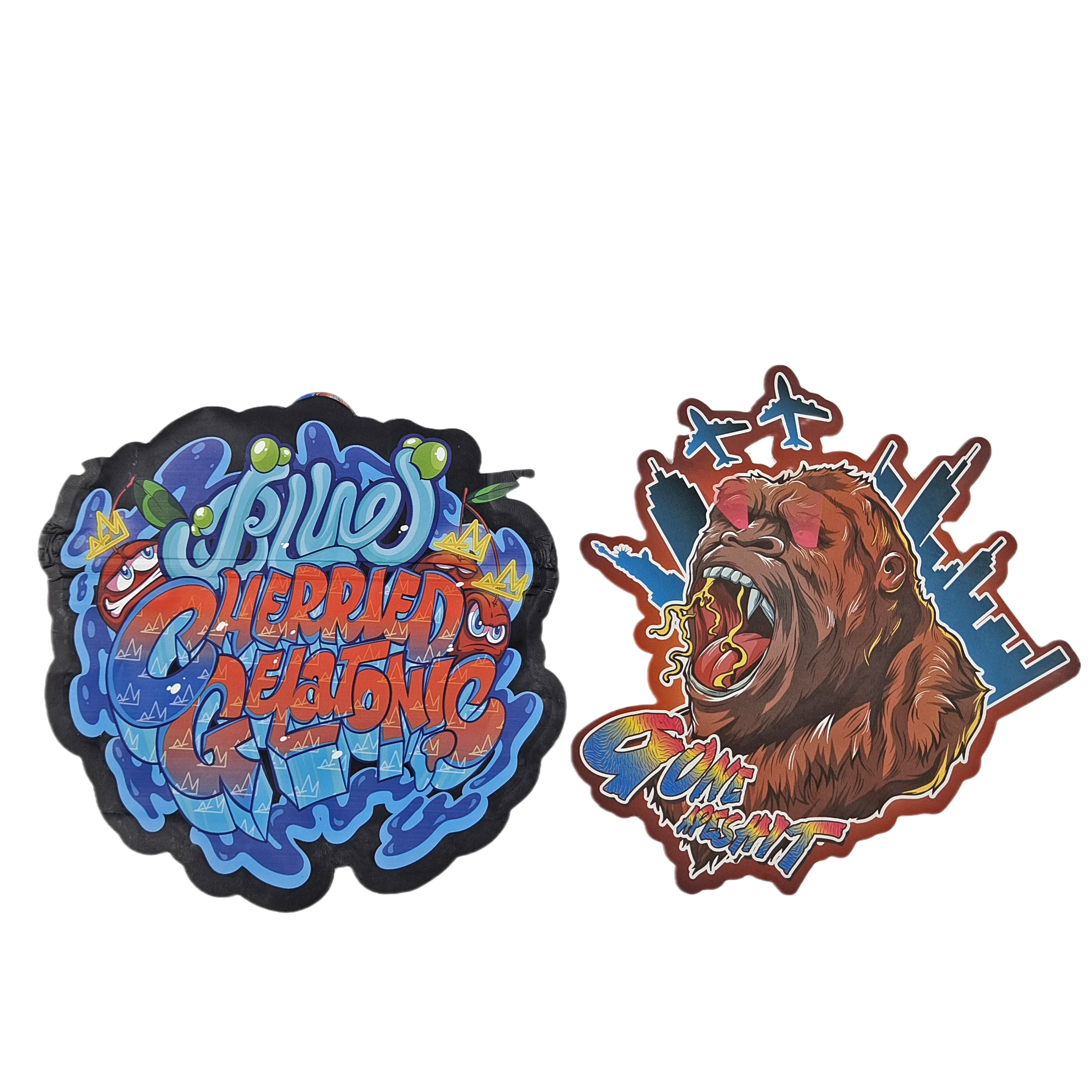 カスタムデザイン プリント マイラー袋 包装 柔らかい触覚 プラスチック 3.5g マイラー袋 切断式 不規則袋 包装