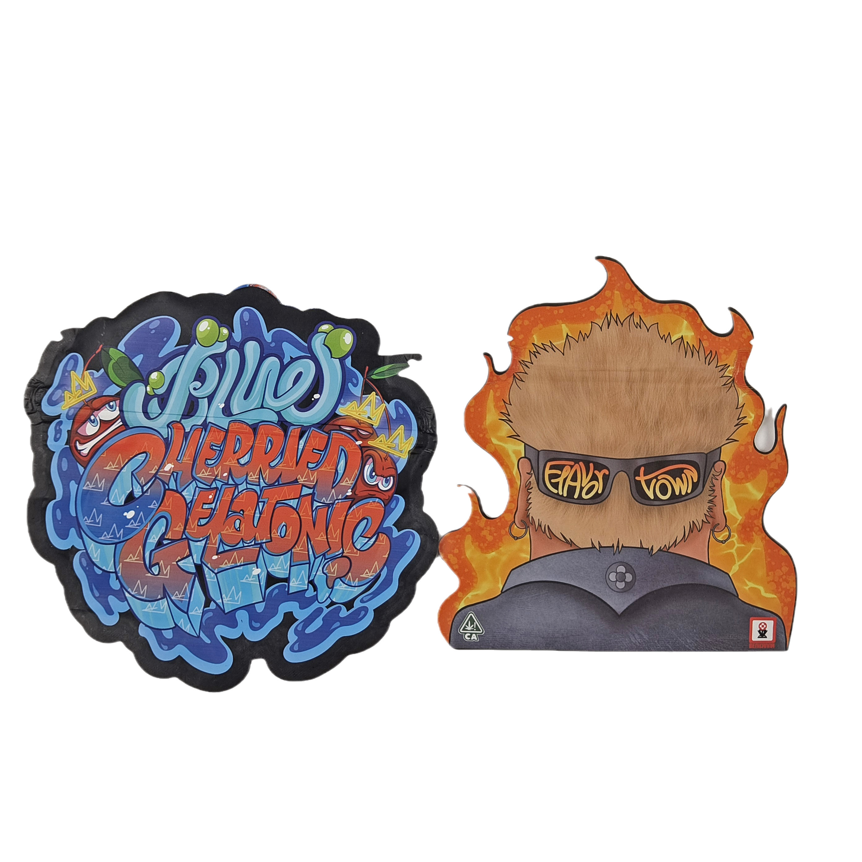 カスタムデジタル印刷袋 包装 ホログラム 薄膜 切断型 特殊 形 Ziplock プラスチック マイラー 3.5g 切断型 袋