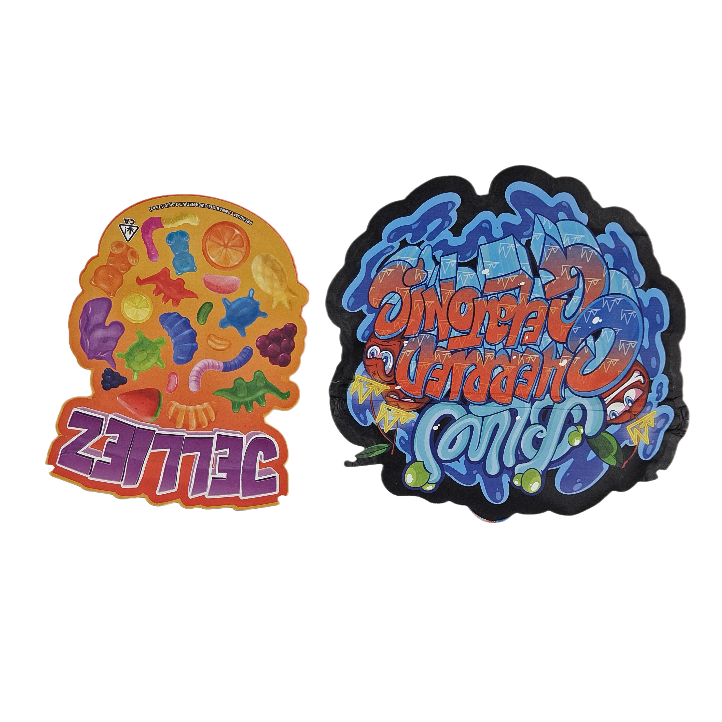 カスタム印刷ソフトタッチホログラフ 切断型 不正形 特殊形 プラスチックジッパー マイラー食品包装袋