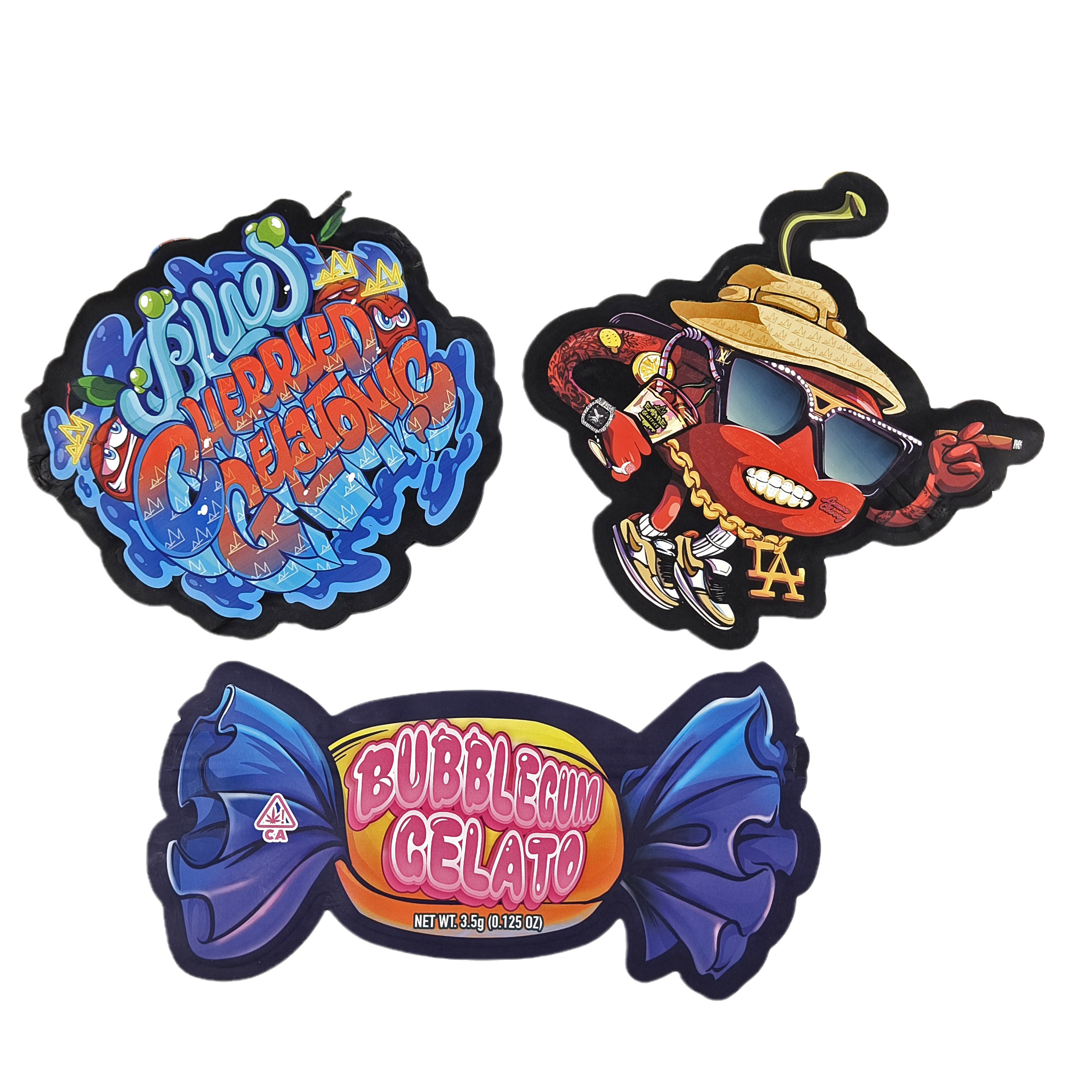 カスタムマット・ロゴ 再開可能なプラスチック型ポケット 臭いを防げる 切断式ジップロック 3.5 マイラー袋 キャンディ