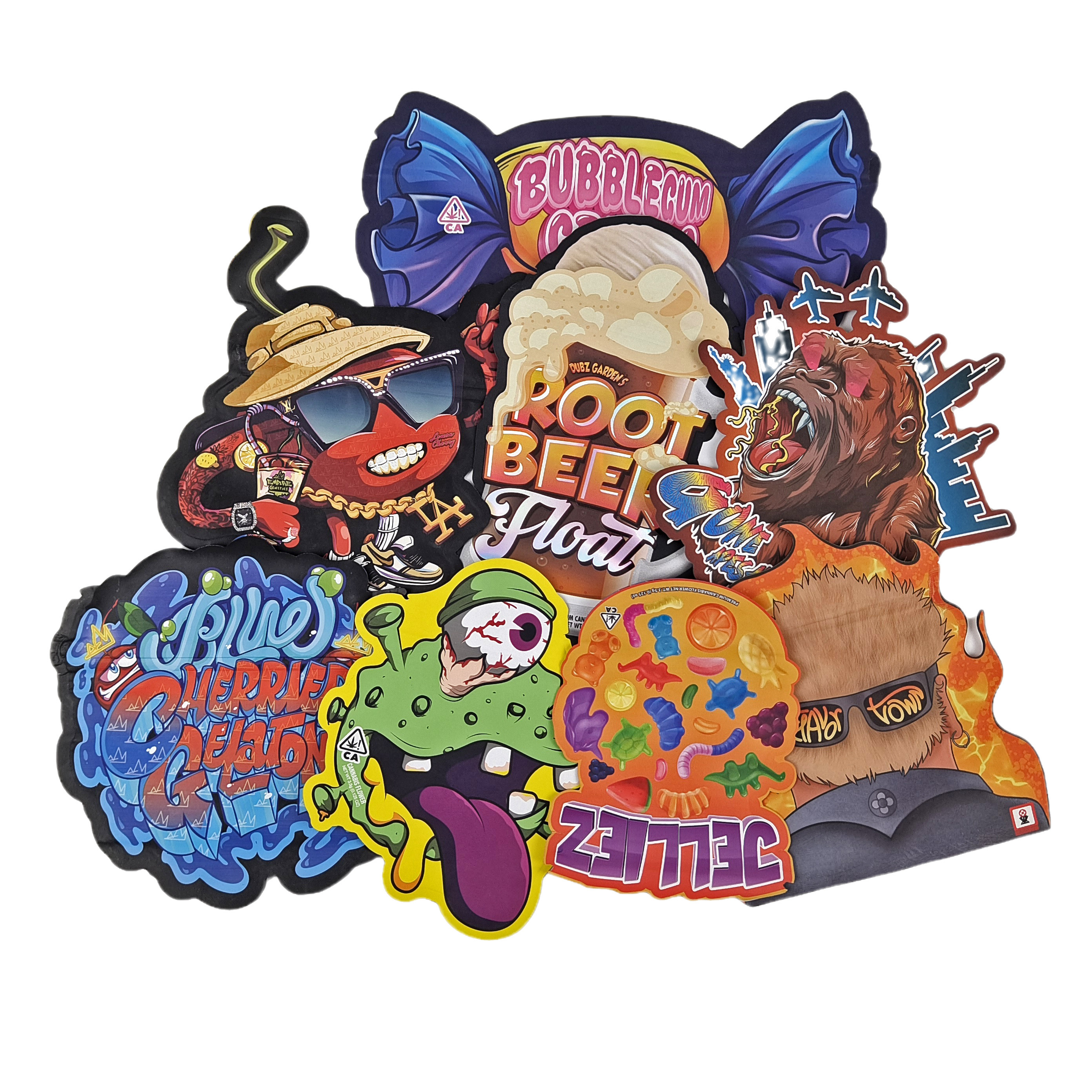 3.5g 7g 14g 特殊形塑料包装袋 ホログラム 臭いがなく プラスチック 切断式 スナック クッキー スナック バッグ