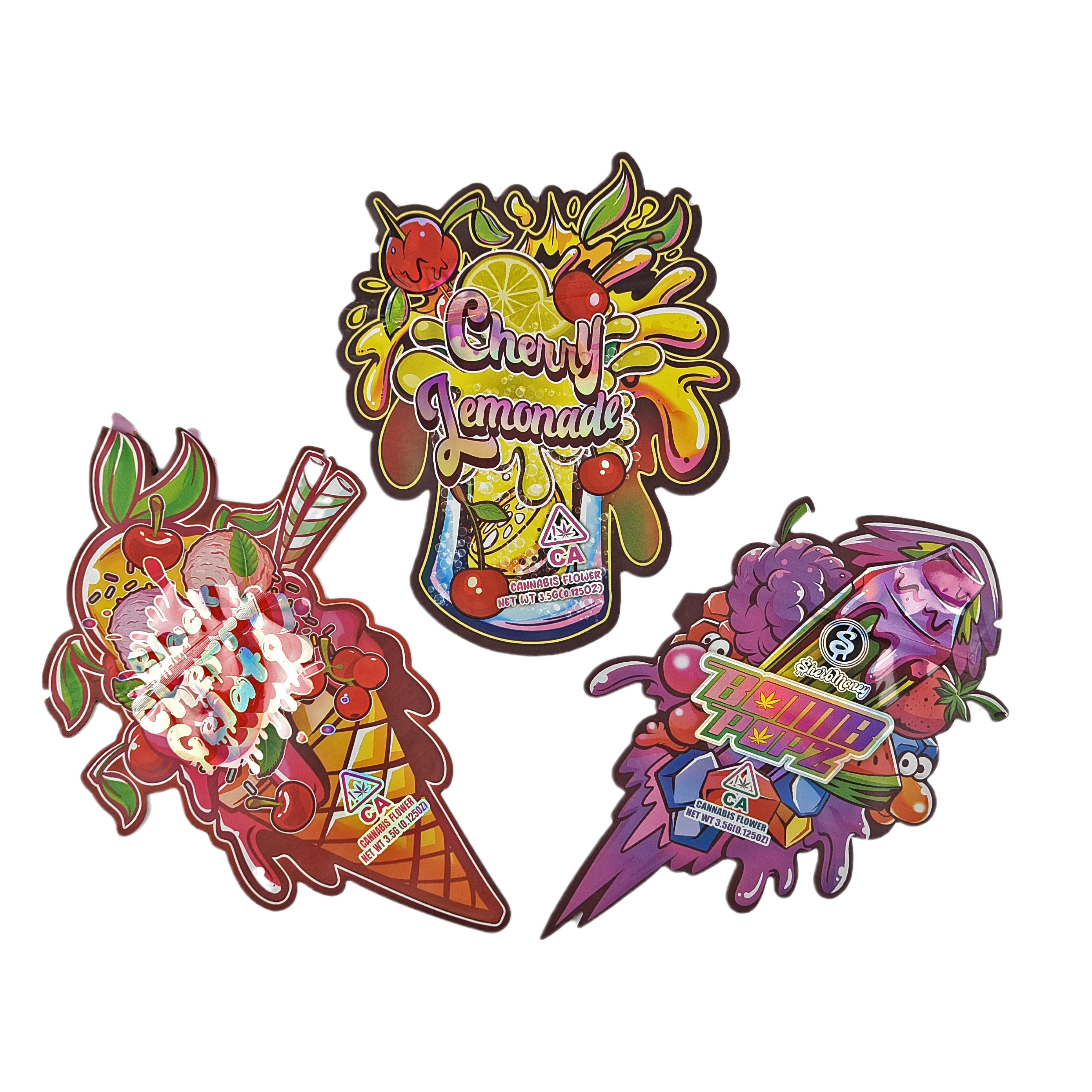 食品包装用3.5gカスタム切断ジップロックバッグ 匂いがしない形状 食用パッケージ 食品 マイラーバッグ