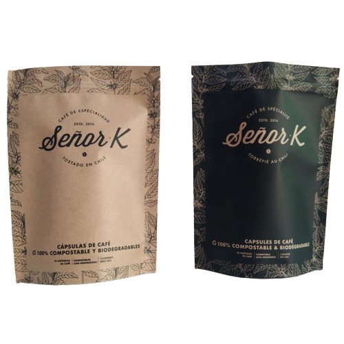 フラットボトムバッグ 食品包装フィルム シンプルホワイト印刷 トップ 空気バルブで満たす