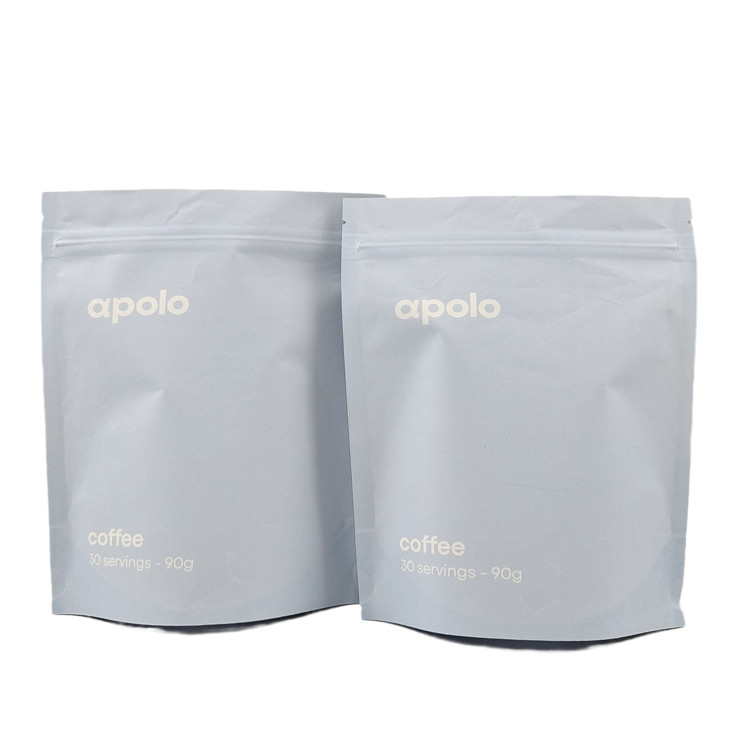 熱売り cuCstom 印刷 エコフレンドリー 再閉可能 カフェ プロテイン粉末用 クラフト紙袋