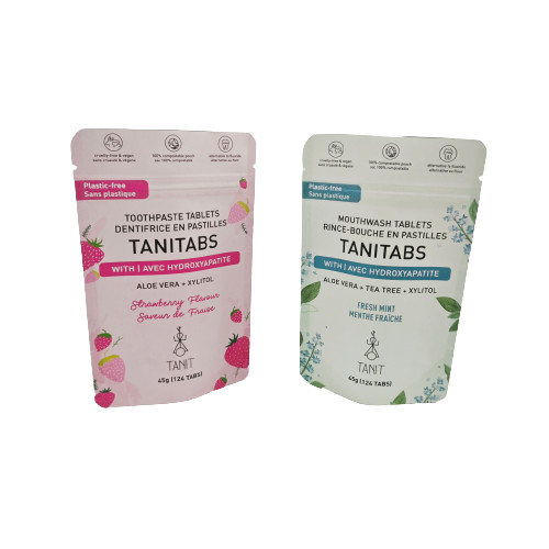 エコフレンドリー コンポスタブル クラフト バッグ 復閉可能なジッパー 化粧粉末パッケージ