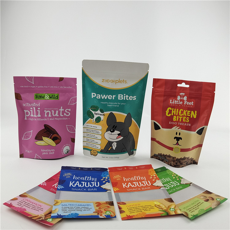 最売 リサイクル可能 環境に優しい 食品品種 プリントされた袋 スナック用 ザイパー付き