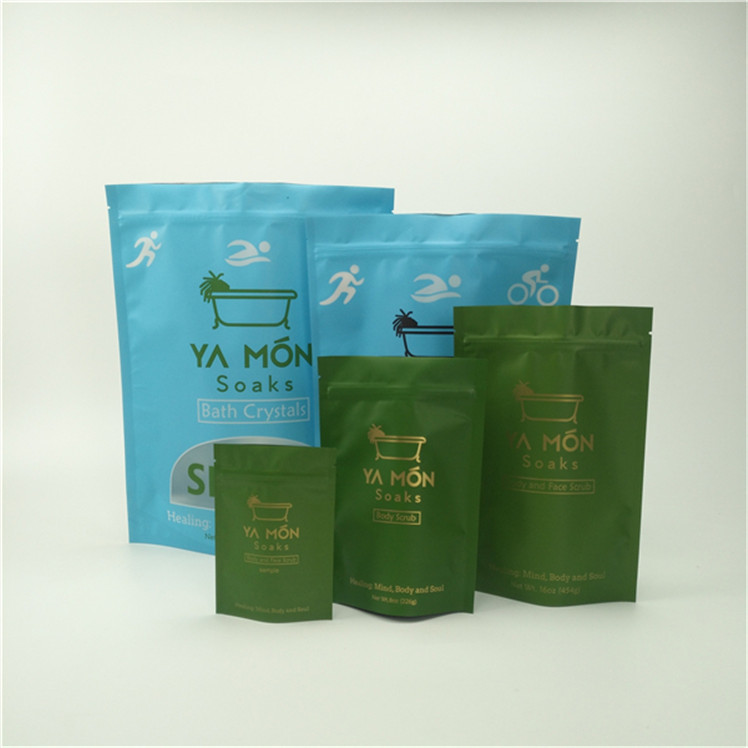 環境に優しい安全素材 マット・フィニッシュ スタンドアップ・ポーチ ザイプ付き 防湿性食品用プラスチック包装袋