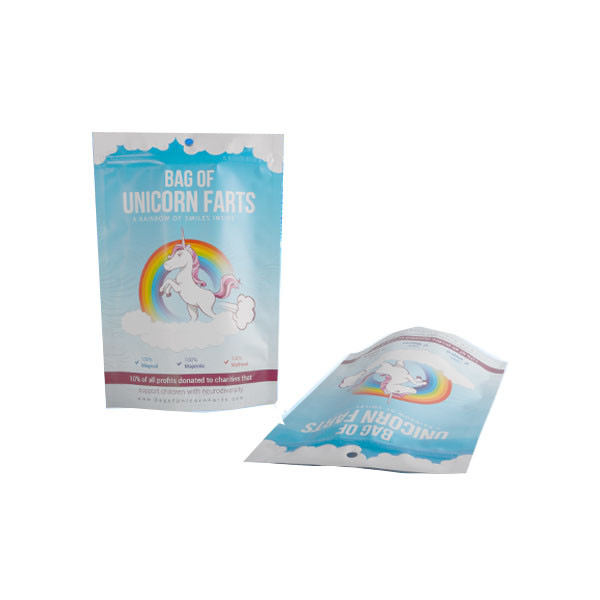 ジップ ロック式の白い青を包む薄板にされたプラスチックAlumimumホイルの袋はよじ登ります