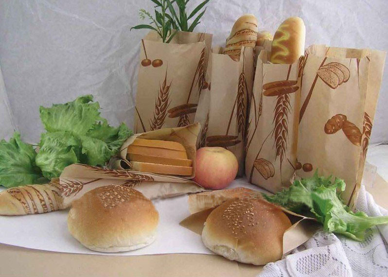 Oilproof はロゴのパン/ハンバーガーのためのクラフトによってカスタマイズされる紙袋を立てます