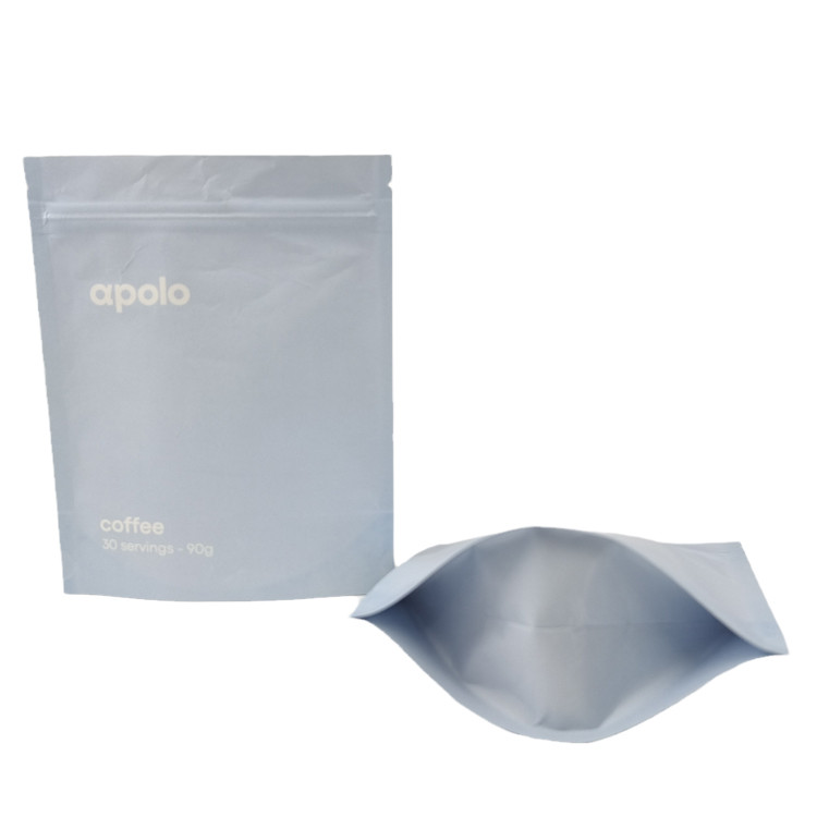 カスタムプリント クラフト紙 スタンドアップ ザイパー バッグ コーヒー豆粉末のための再閉可能なマイラーバッグ