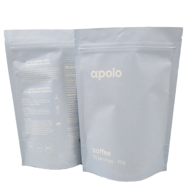 生物分解性クラフト紙袋を デジタルプリント用ジッパー付きに カスタマイズします