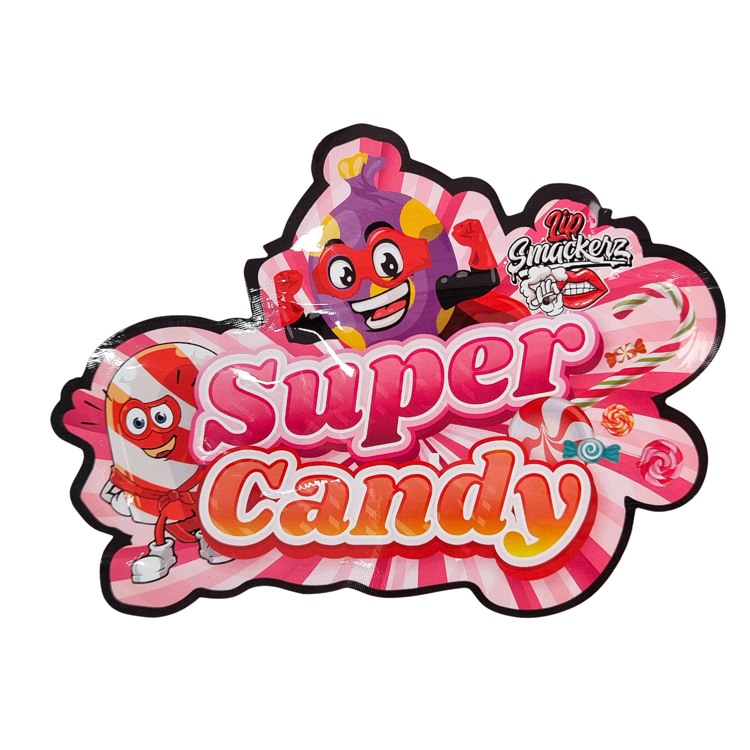 ダイカット 3.5g プラスチックバッグ 光沢ジッパー マイラー グミハーブキャンディ包装用 防臭 光沢表面