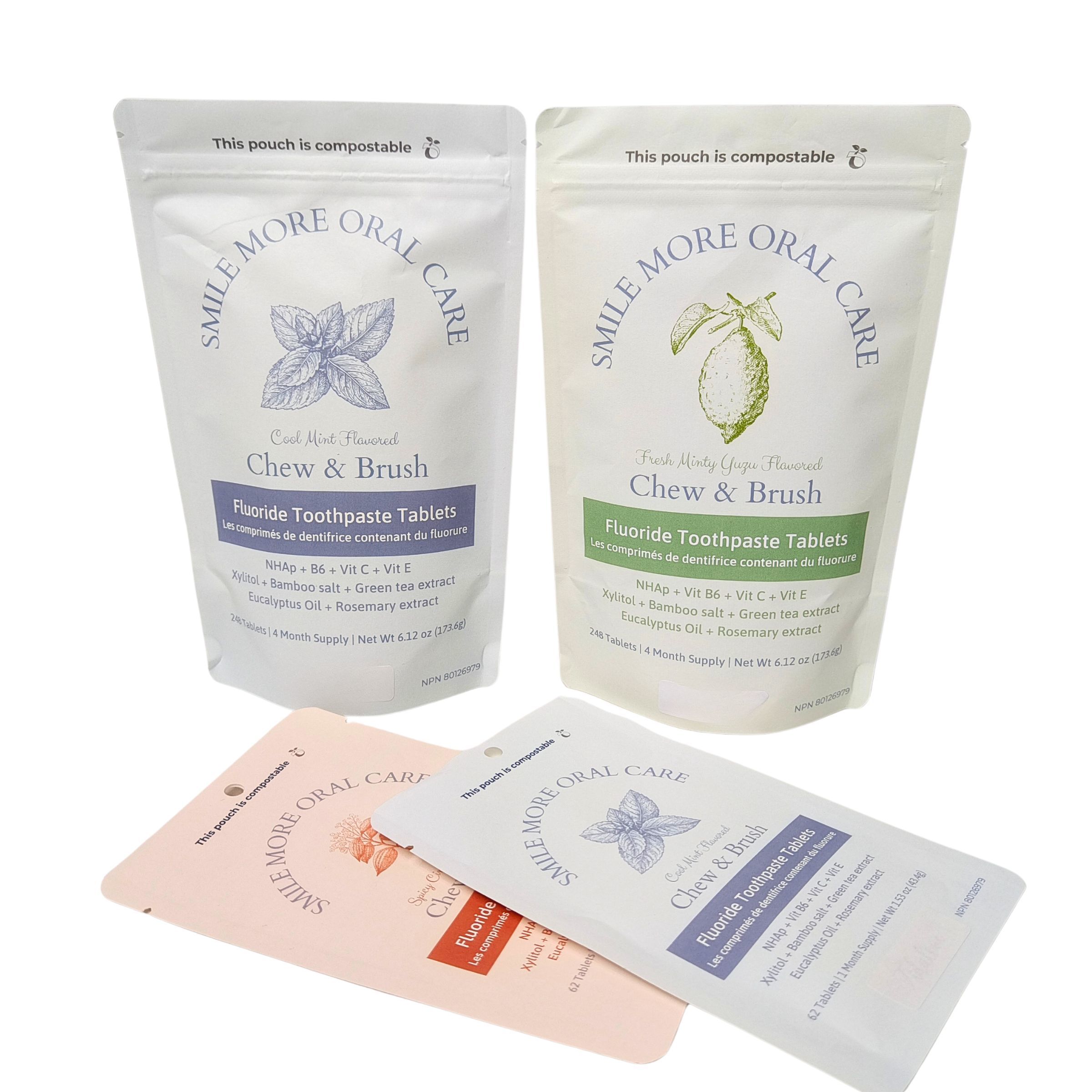 生分解性クラフト紙袋 白 スタンドパウチ ジッパー付き プラスチック包装 ペットフード用 コンポスト可能