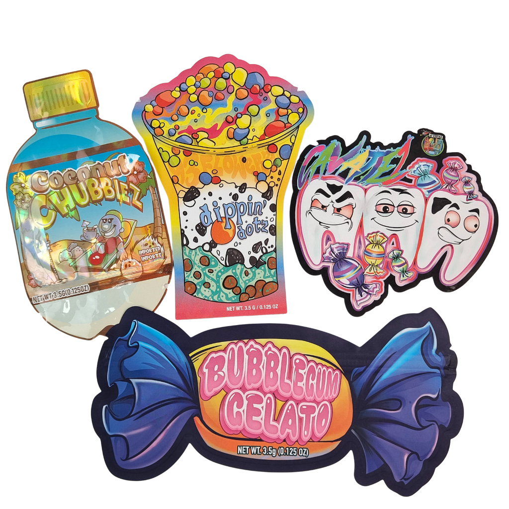 カスタマイズされたロゴ 3.5g 7g 14g 再開可能なPE プラスチック食品シール 包装  Zip Lock フォイル ポケット 子供 匂いがしないハーブ ゴミマイラーバッグ