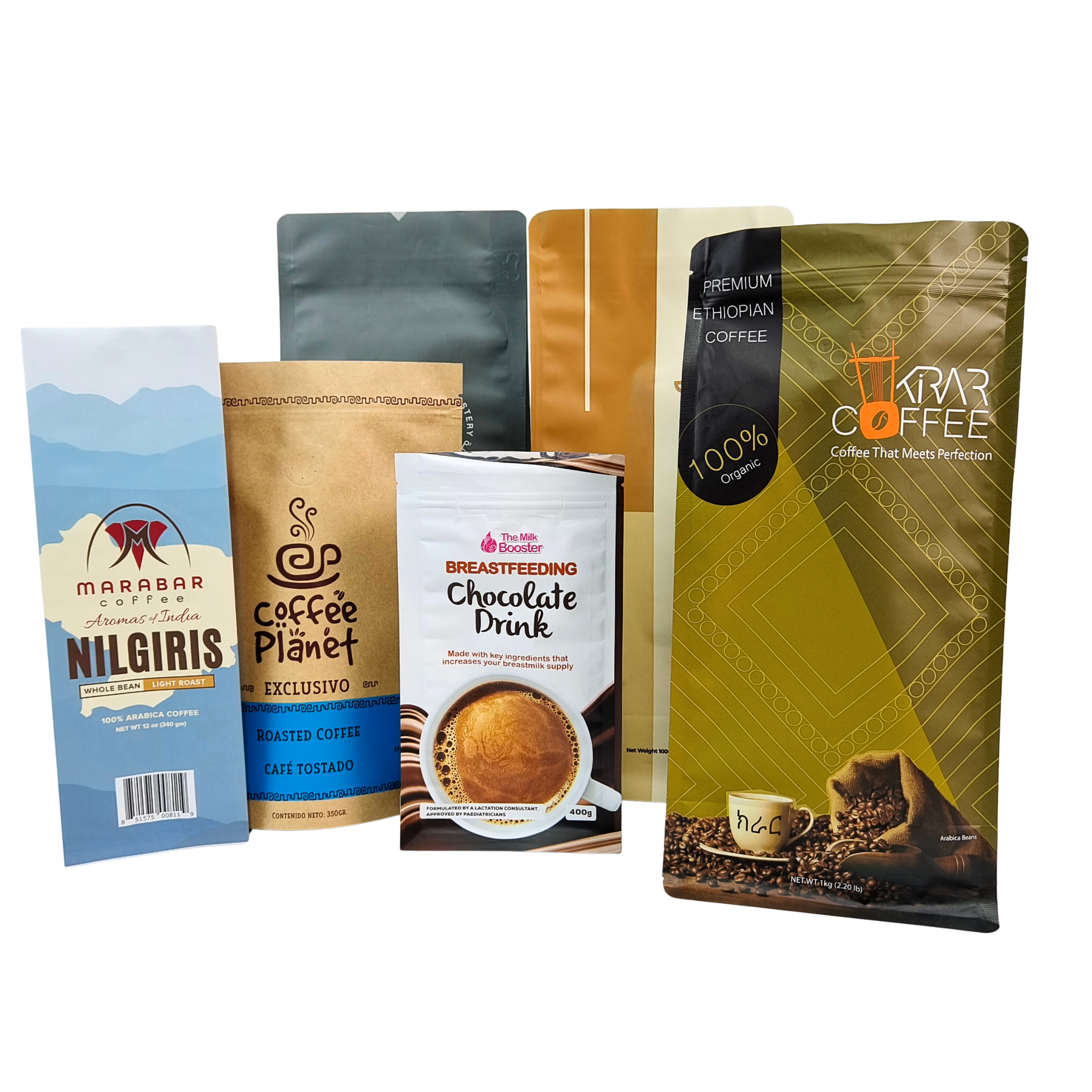 バルブ付きカスタムスタンドアップジッパーコーヒー豆バッグ