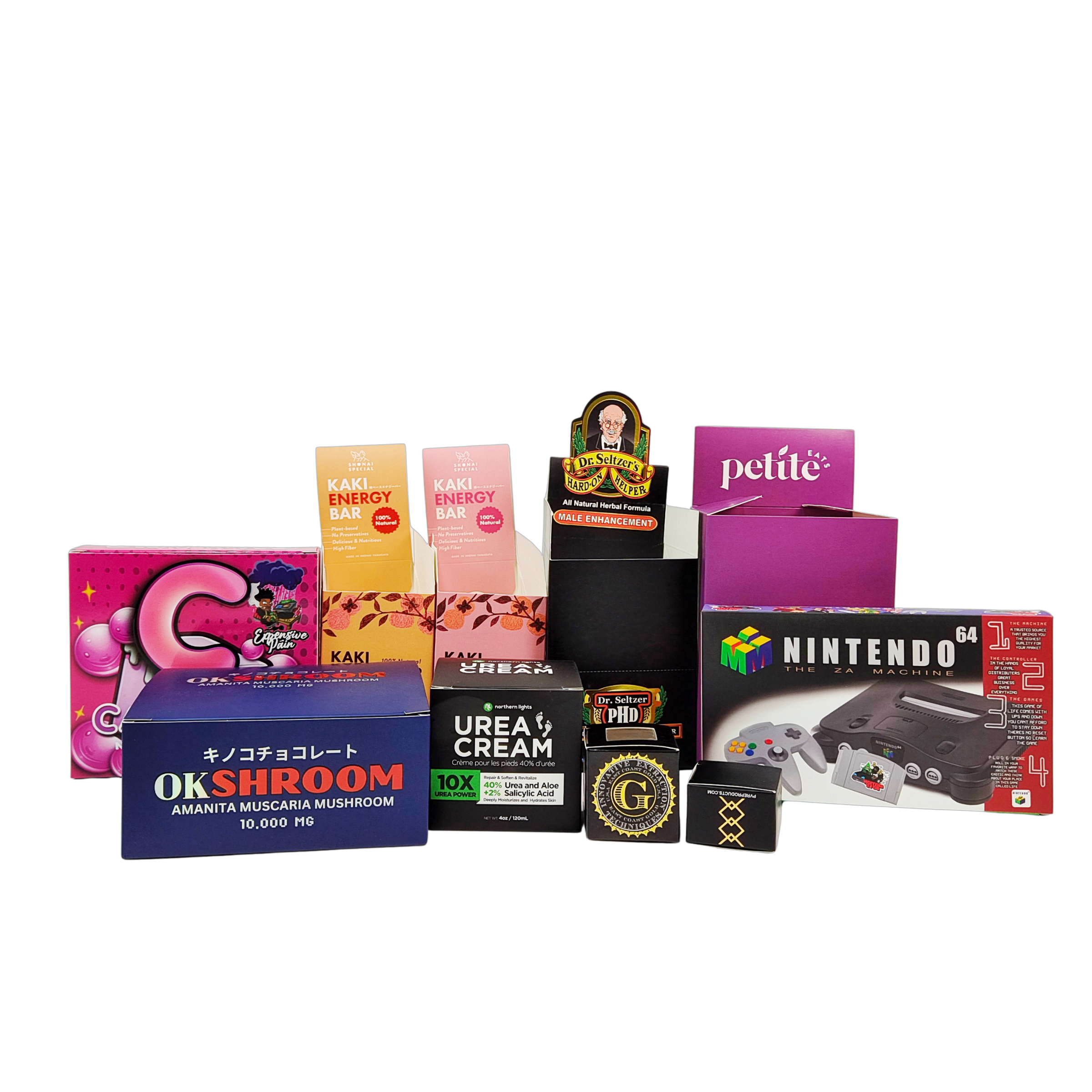 小売カウンターディスプレイ用350gの厚紙を使用した、パーソナライズされた折りたたみ式クラフト紙箱