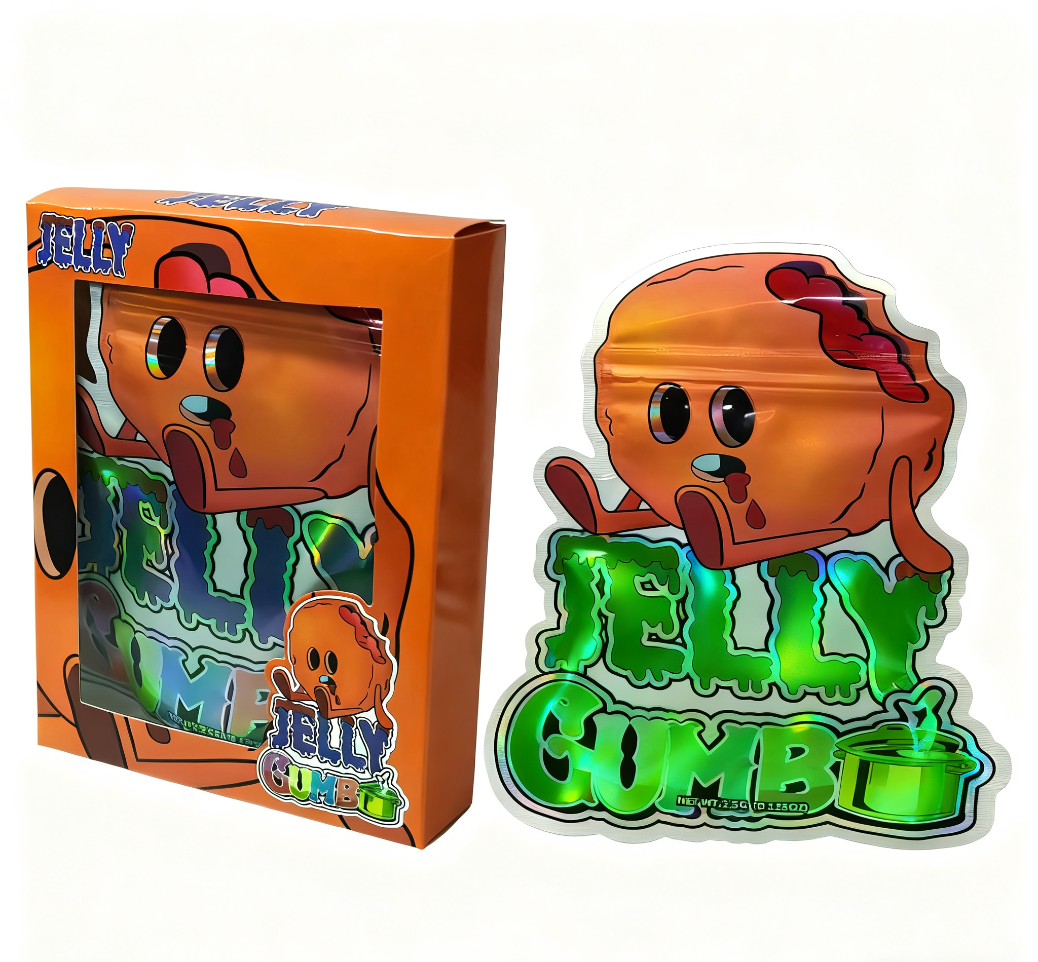 カスタム印刷された3.5g再封可能マイラーバッグ、スナック包装用スタンドアップポーチ