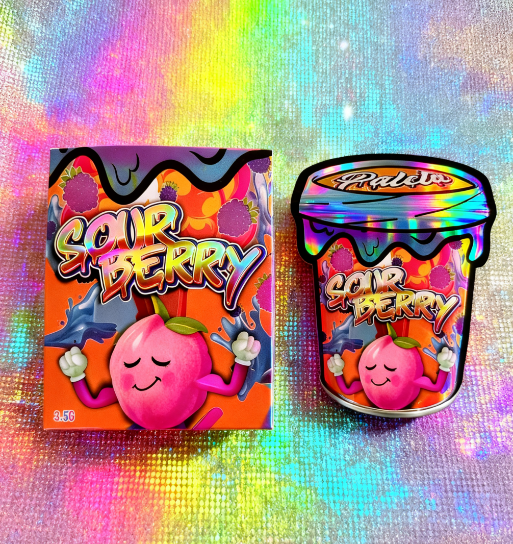 ホログラフィックボックスとバッグ 3.5 マイラーパッケージングセット 再開可能な3.5g 食用マイラー 切断袋 展示シリアルボックス